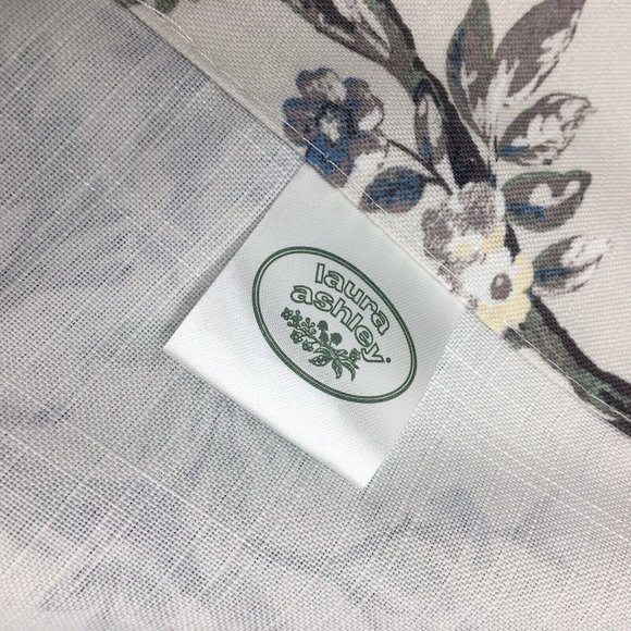 Laura Ashley Peacock 2 Window Curtain Panels 38x108 Belvedere Floral Blue Green - Picture 3 of 5